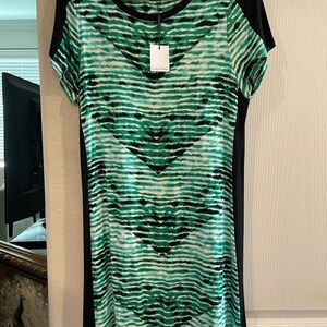 Calvin Klein Green and Black Midi Dress